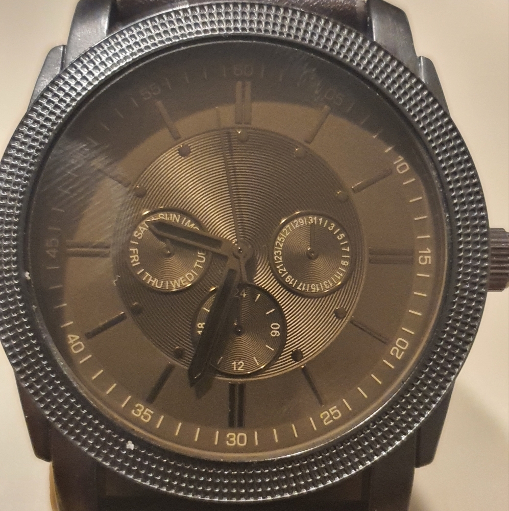 10/$20 FMDAL934 Black/Brown Leather Men's Watch